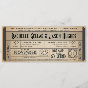 Vintage Hochzeits-Karten-Einladung IV -- 40s Ära Einladung