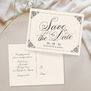 Vintage-Hochzeits-Lettering-Kalligrafie Postkarte