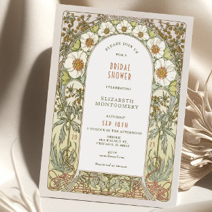 Vintage-Hochzeitsduscheinladungen Art Nouveau Deco Einladung