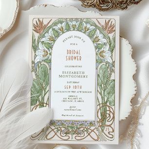 Vintage-Hochzeitsduscheinladungen Art Nouveau Deco Einladung