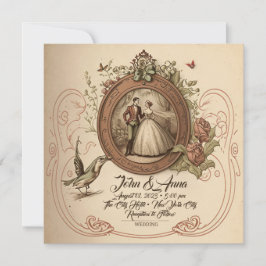 Vintage Hochzeitseinladung Einladung