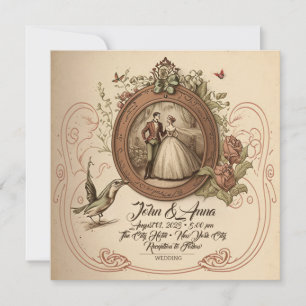 Vintage Hochzeitseinladung Einladung