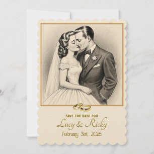 " VINTAGE HOCHZEITSEINLADUNG " EINLADUNG