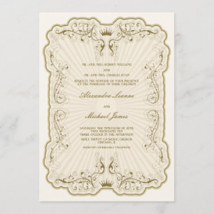 Vintage Hochzeitseinladungen {Gold} Einladung