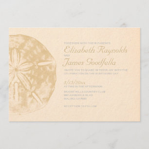 Vintage-Hochzeitseinladungen mit Sanddollar-Motiv  Einladung