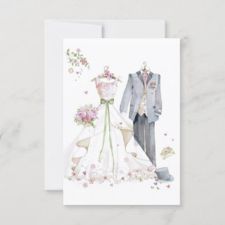 Vintage Hochzeitseinladungskarte Dankeskarte
