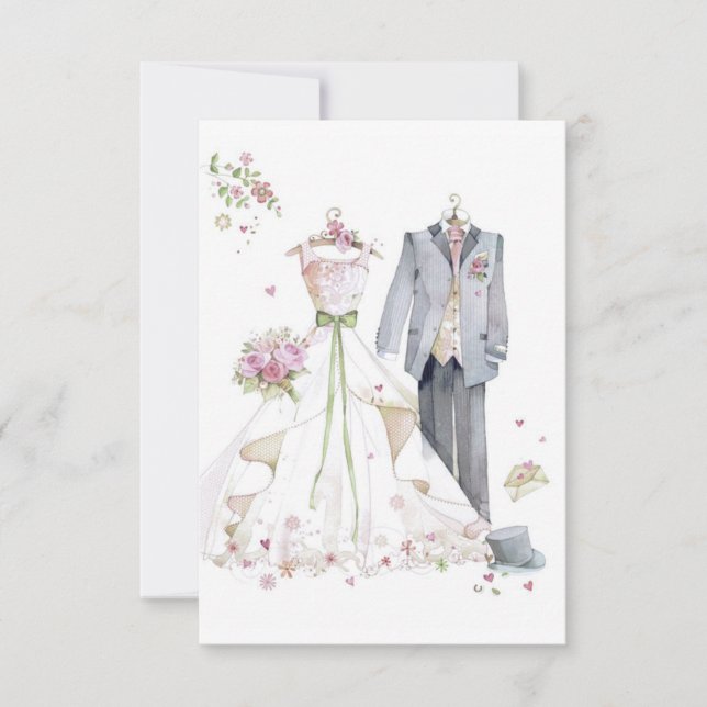 Vintage Hochzeitseinladungskarte Dankeskarte (Vorderseite)