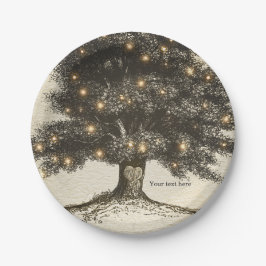 Vintage Hochzeitsempfehlung für Baum & Lights Pappteller