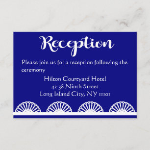 Vintage Hochzeitsempfehlung Royal Blue Navy Begleitkarte