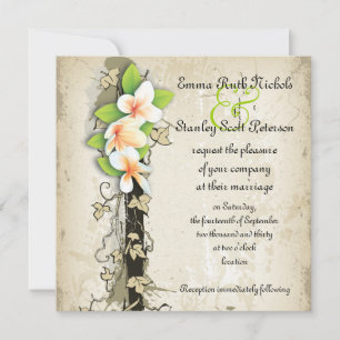 Vintage Hochzeitsfeier und Efeu Einladung