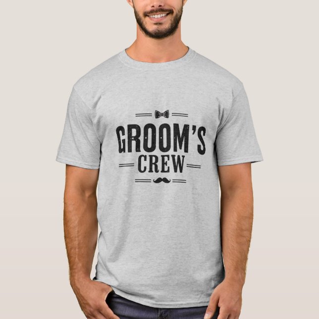 Vintage-Hochzeitsgesellschaft des Bräutigams T-Shirt (Vorderseite)