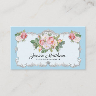 Vintage Hochzeitshaar Rose Blauer Blume Visitenkarte