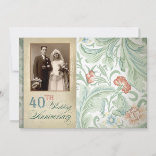 vintage Hochzeitsjubiläumseinladungen zum 40. Jubi Einladung
