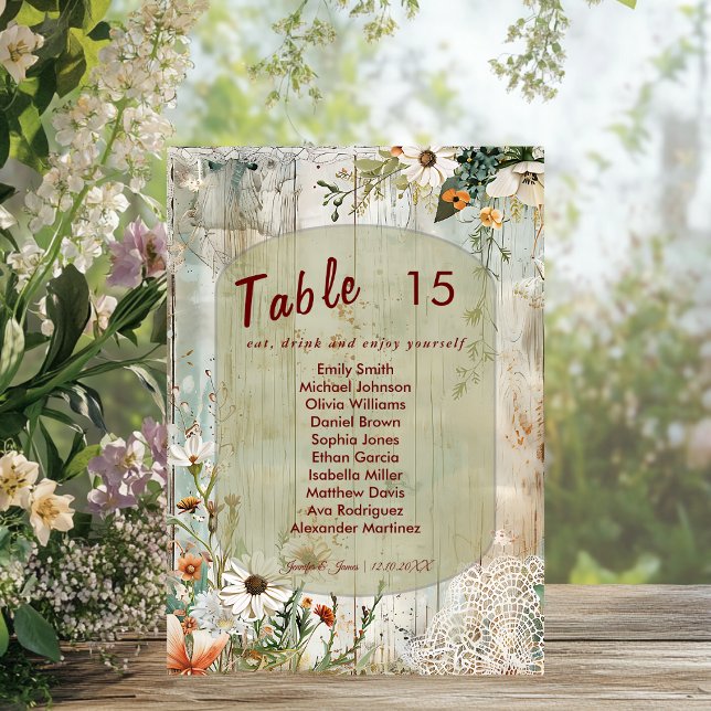 Vintage Hochzeitskarte für Lace & Daisies Einladung (Von Creator hochgeladen)