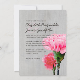 Vintage-Hochzeitskarten mit Mini-Nelken Einladung