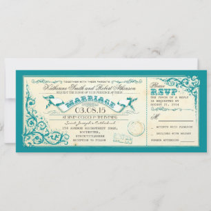 Vintage Hochzeitskarten & Schnörkel Einladung