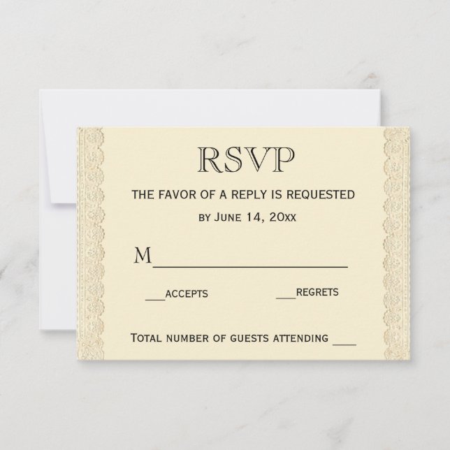 Vintage Hochzeitskirschblüten RSVP-Karte RSVP Karte (Vorderseite)