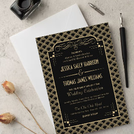 Vintage Hochzeitskollektion Art Déco Gatsby von 19 Einladung