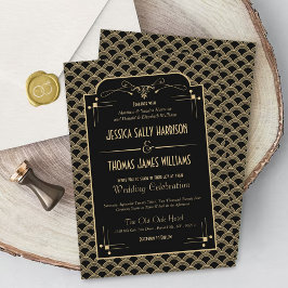 Vintage Hochzeitskollektion Art Déco Gatsby von 19 Einladung