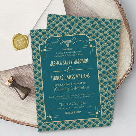 Vintage Hochzeitskollektion Art Déco Gatsby von 19 Einladung