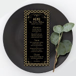 Vintage Hochzeitskollektion Art Déco Gatsby von 19 Menükarte<br><div class="desc">Feiern Sie stilvoll mit den Vintagen und eleganten Menükarten der 20er Jahre. Die Formulierung ist leicht zu personalisieren,  und Ihre Gäste werden begeistert sein,  wenn sie diese super stilvollen Menüs erhalten. Entsprechende Hochzeitssachen finden Sie in der Sammlung.</div>