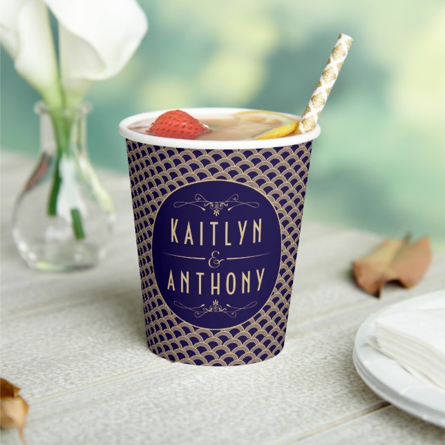Vintage Hochzeitskollektion Art Déco Gatsby von 19 Pappbecher (In Situ)