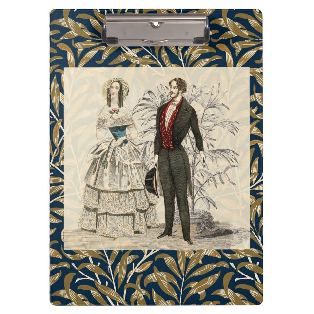 Vintage Hochzeitskunst von 1844 Klemmbrett (Vorderseite)