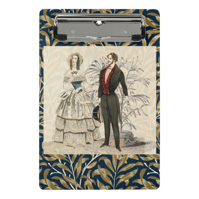 Vintage Hochzeitskunst von 1844 Mini Klemmbrett (Vorderseite)