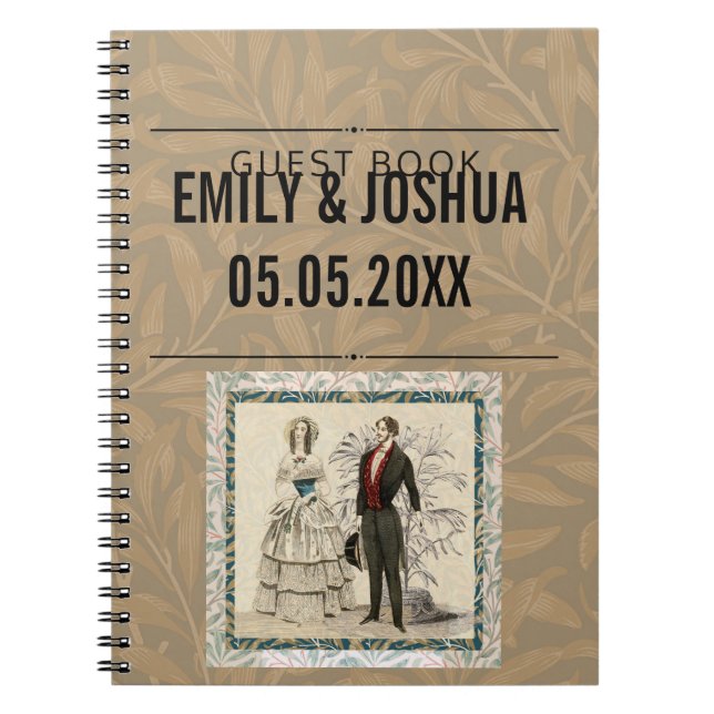 Vintage Hochzeitskunst von 1844 Notizblock (Vorderseite)