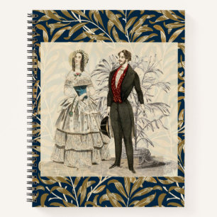 Vintage Hochzeitskunst von 1844 Notizbuch