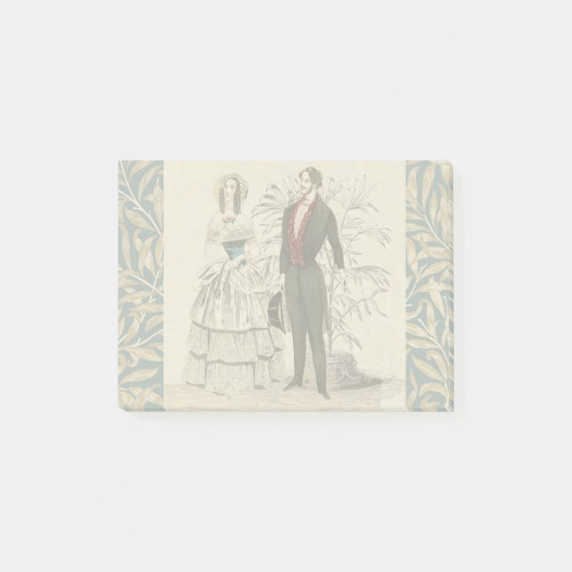 Vintage Hochzeitskunst von 1844 Post-it Klebezettel (Vorderseite)