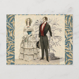 Vintage Hochzeitskunst von 1844 Postkarte