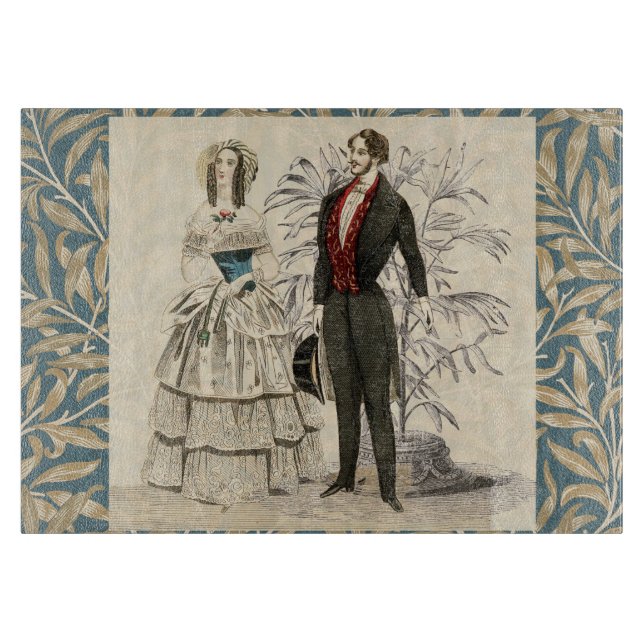 Vintage Hochzeitskunst von 1844 Schneidebrett (Vorderseite)