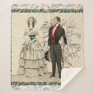 Vintage Hochzeitskunst von 1844 Sherpadecke