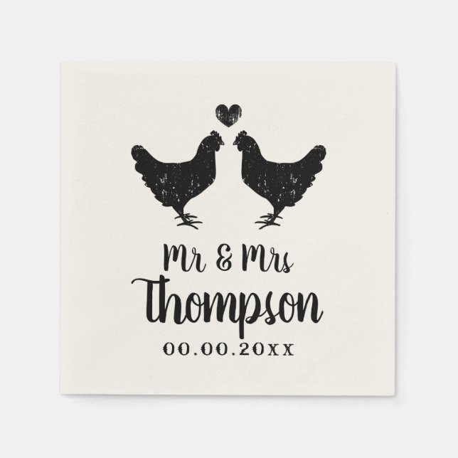 Vintage Hochzeitsnapkins mit individuelle Name Serviette (Vorderseite)