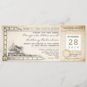 Vintage Hochzeitsnautischeinladungen des Einladung