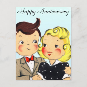 Vintage-Hochzeitspaar Postkarte