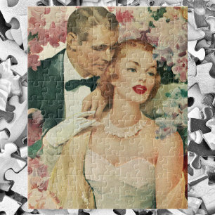 Vintage-Hochzeitsporträt, Retro-Braut und Bräutiga