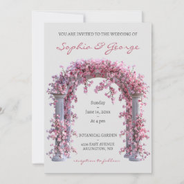 Vintage Hochzeitsreise mit Flora und Fauna Einladung