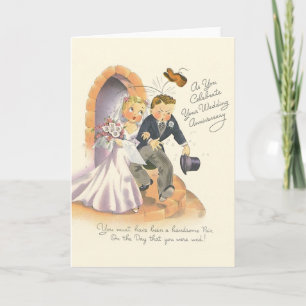 Vintage-Hochzeitstag-Grußkarte Karte