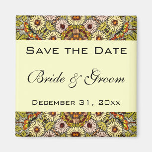 Vintage Hochzeitstag im Garten Blumen Schmetterlin Magnet