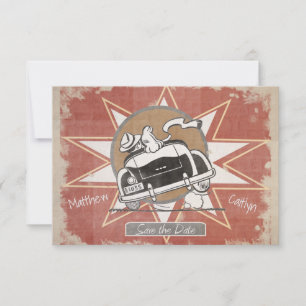 Vintage-Hochzeitstermin-Rustikale-Typografie-Karte Save The Date