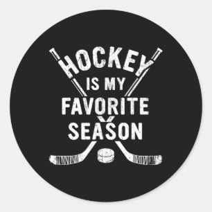 Vintage Hockey ist meine Lieblingsjahreszeit Runder Aufkleber