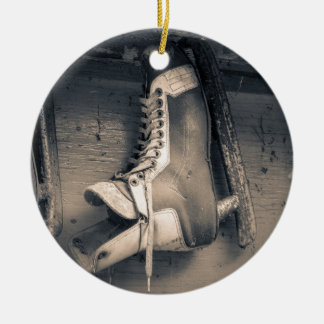 Vintage Hockey-Skate Keramikornament