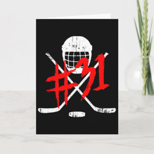 Vintage-Hockey-Trikot Nummer 31 Karte