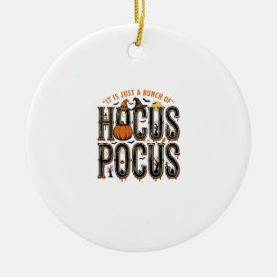 Vintage-Hocus-Pocus-Halloween-Kürbis-Shirt-Design Keramik Ornament