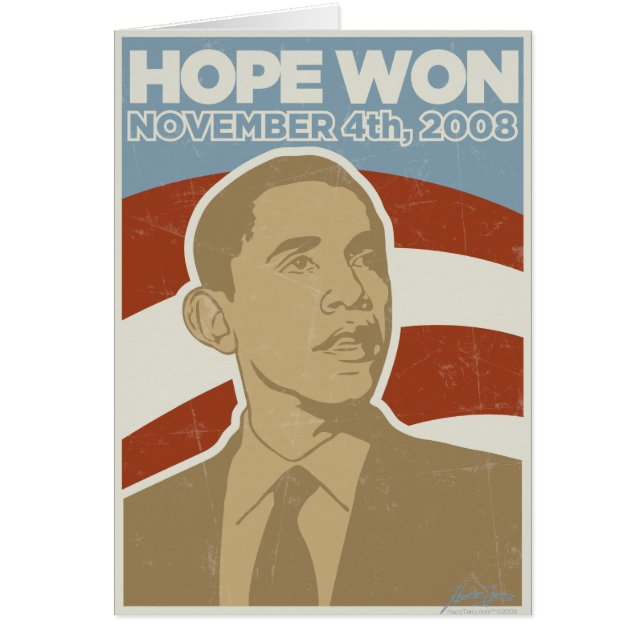 Vintage "Hoffnung gewonnener" Obama (Vorne)