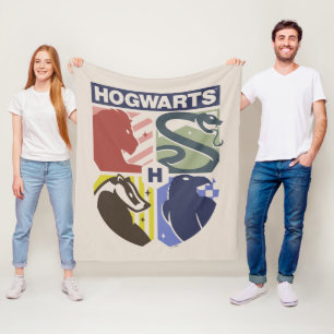 Vintage HOGWARTS™ gestempeltes Wappen Fleecedecke