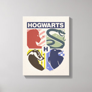 Vintage HOGWARTS™ gestempeltes Wappen Leinwanddruck