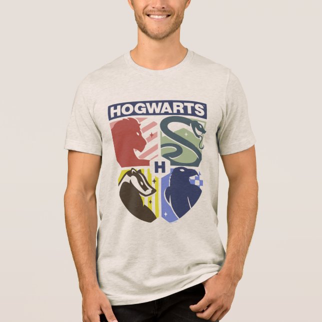 Vintage HOGWARTS™ Stamped Crest Tri-Blend Shirt (Vorderseite)